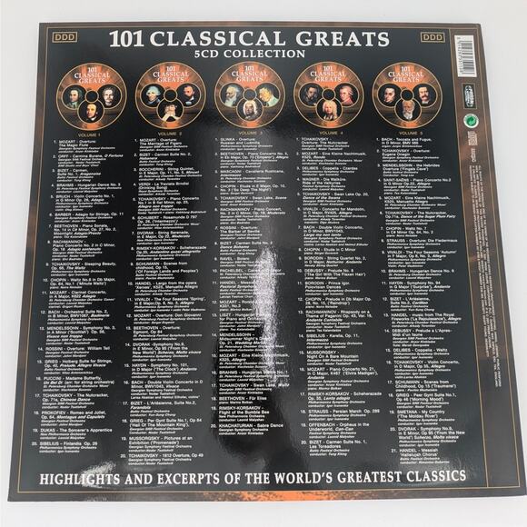 101 Classical Greats CD Collection 5 Disc Symphony Composer Orchestral Sampling - Picture 11 of 11